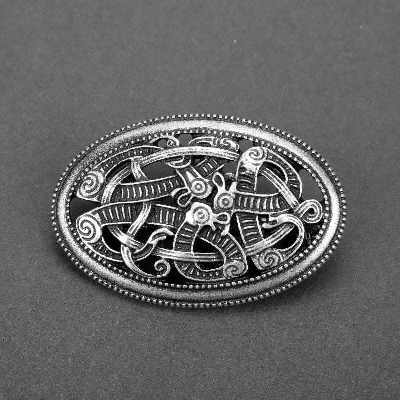 Viking Brooch For Women Medieval Rune Flower Shield Pin Brooch Cloak Shawl Pin Celtic Decoration