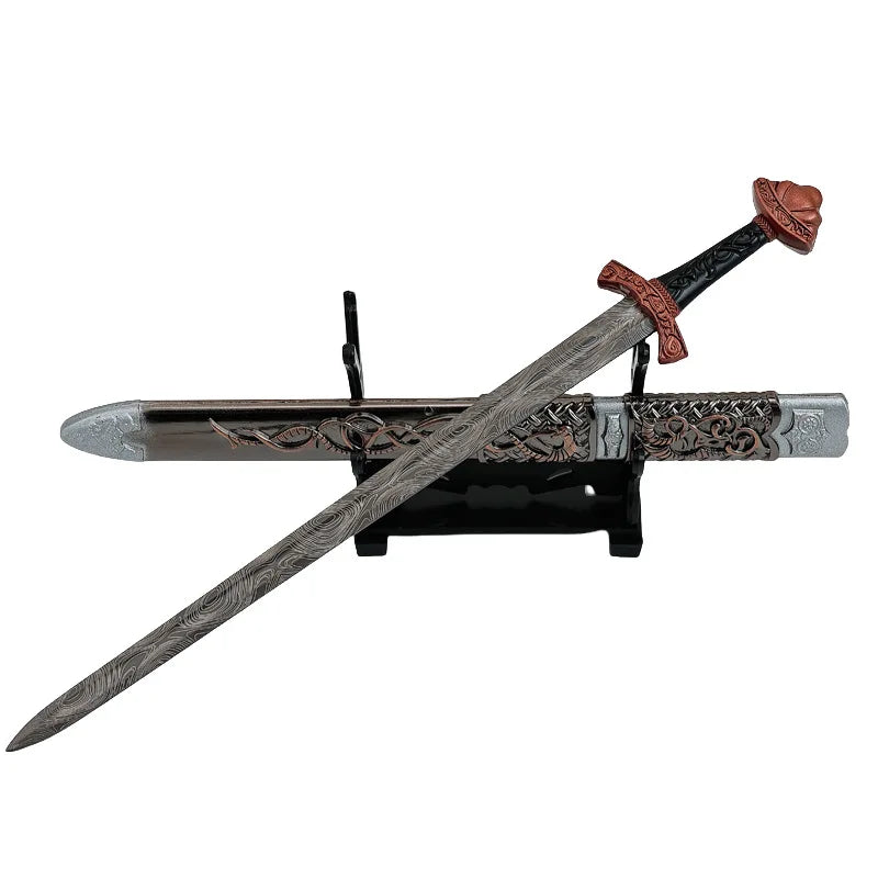 22cm/8.66in Game Peripherals Viking Sword Metal with Sheath Medieval Sword Model Toys Crafts Collectible Ornaments Gifts for Boy