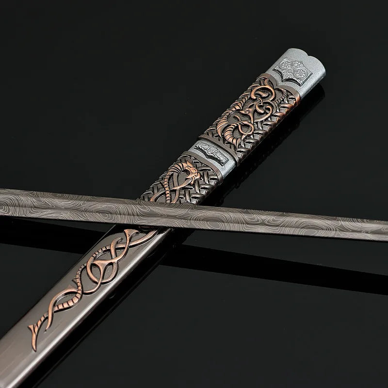 22cm/8.66in Game Peripherals Viking Sword Metal with Sheath Medieval Sword Model Toys Crafts Collectible Ornaments Gifts for Boy