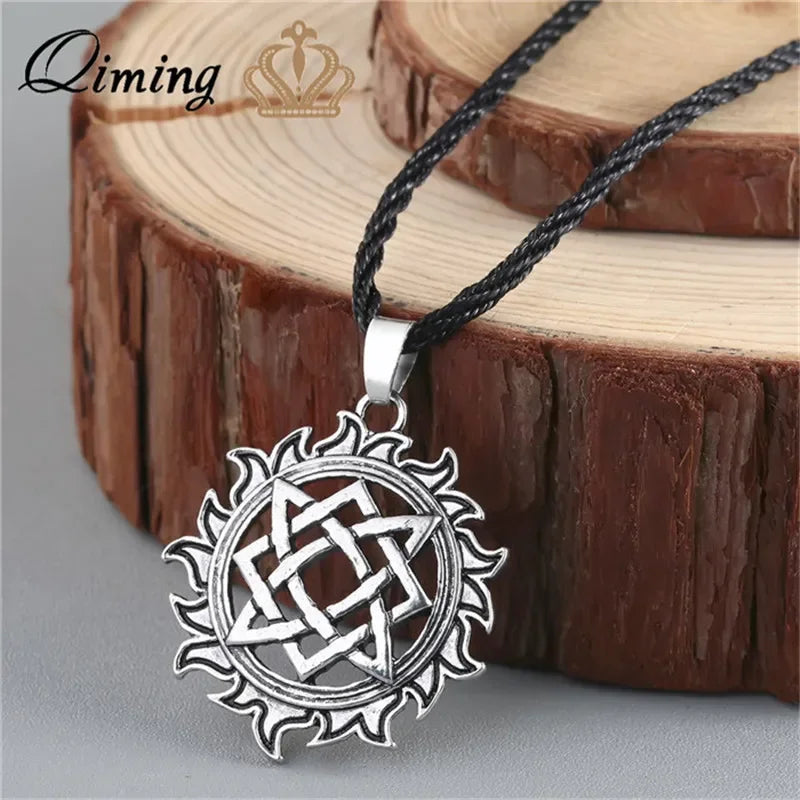 Viking Valknut Pendant Men's Necklace Women Round Pagan Religious Male Man Slavic  Steampunk Jewelry Tibetan Amulet