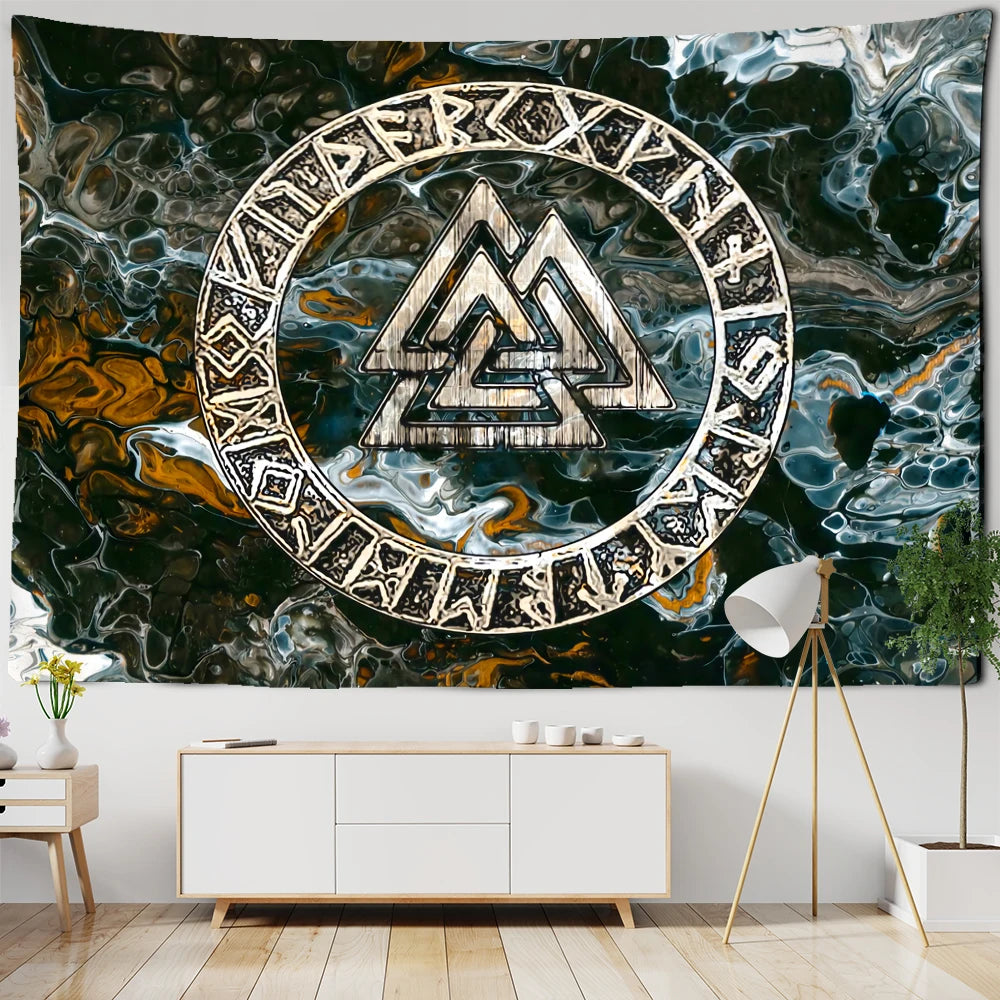 Viking Retro Mysterious Raven Tapestry Wall Hanging Boho Hippie Tarot Witchcraft Living Room Bedroom Home Decor