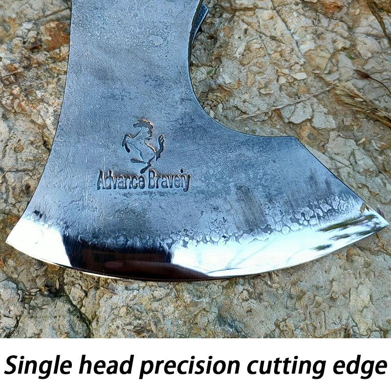 Viking Axe Head Only Forging Outdoor Survival Axe Head Steel Cut Wood Household Ax Heads Camping  Cutting Firewood Hand Tools
