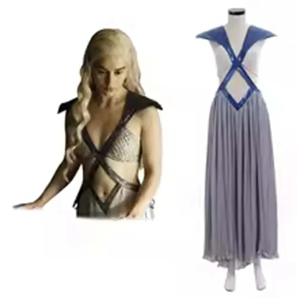 Viking Woman Fighting Dress Cosplay Costume Women Sexy Crossed Backless Queen Dress Halloween Carnival Party Ball Gown