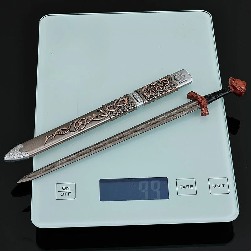 22cm/8.66in Game Peripherals Viking Sword Metal with Sheath Medieval Sword Model Toys Crafts Collectible Ornaments Gifts for Boy