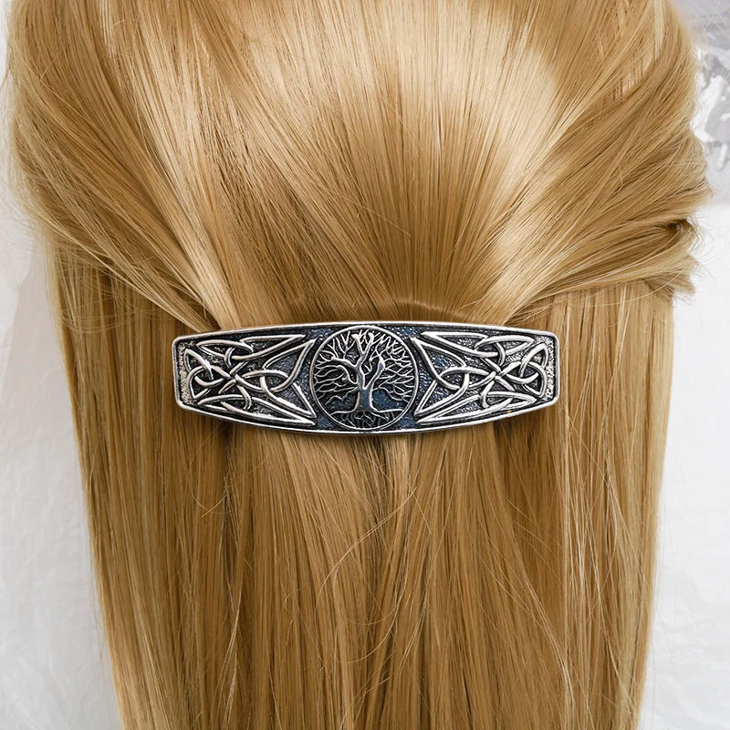 Viking Hairpin Nordic Celtics Knots Crown Vintage Metal Hair Barrettes Dragons Slide Hair Clip Women Hair Jewelry Accessorie