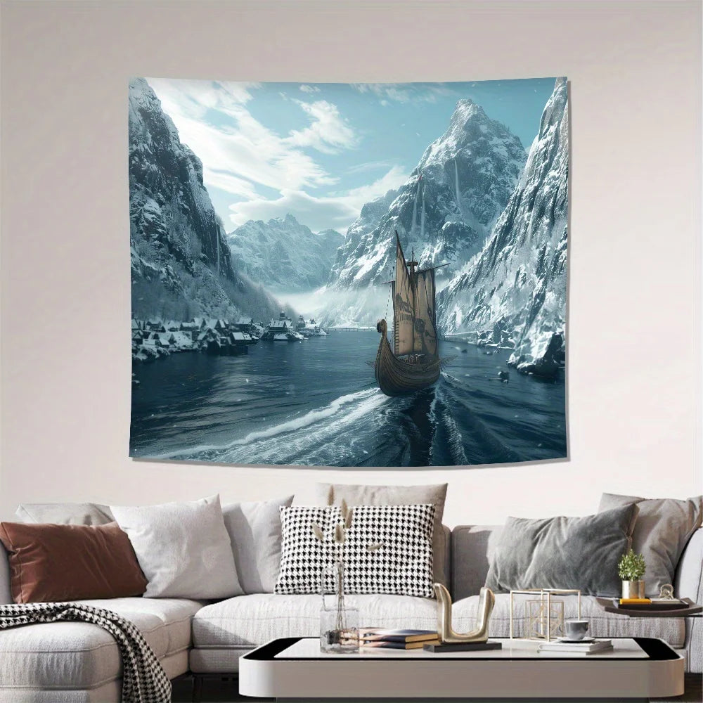 Viking Ship Wall Tapestry Living Room Bedroom or Office Decor 150x 230cm Room Aesthetic Decoration Tapestry