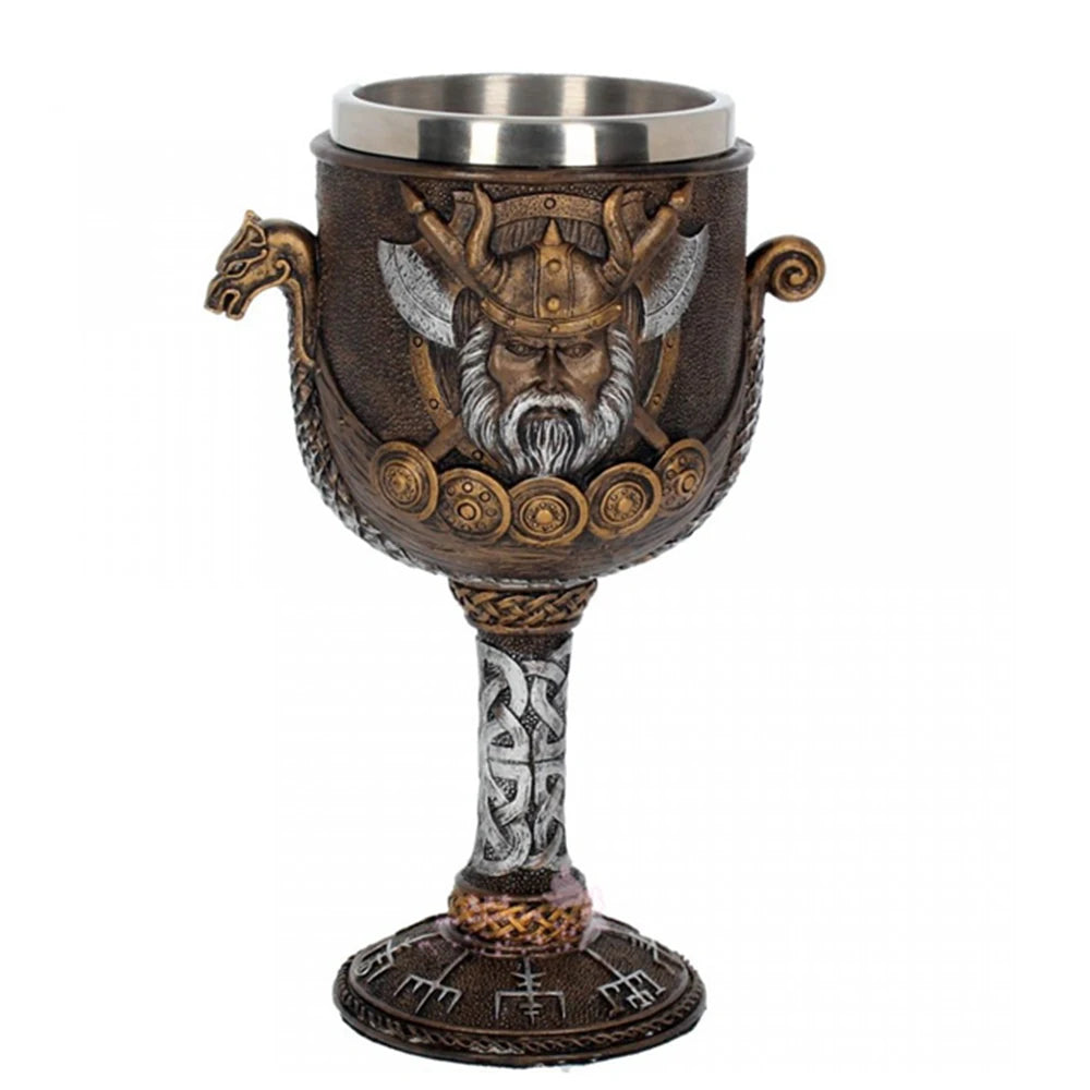 Gothic Wine Goblet Contain Dragon Claw Viking Skeleton Retro Stainless Steel&Resin Wine Glass BEST Halloween Gifts Bar Drinkware