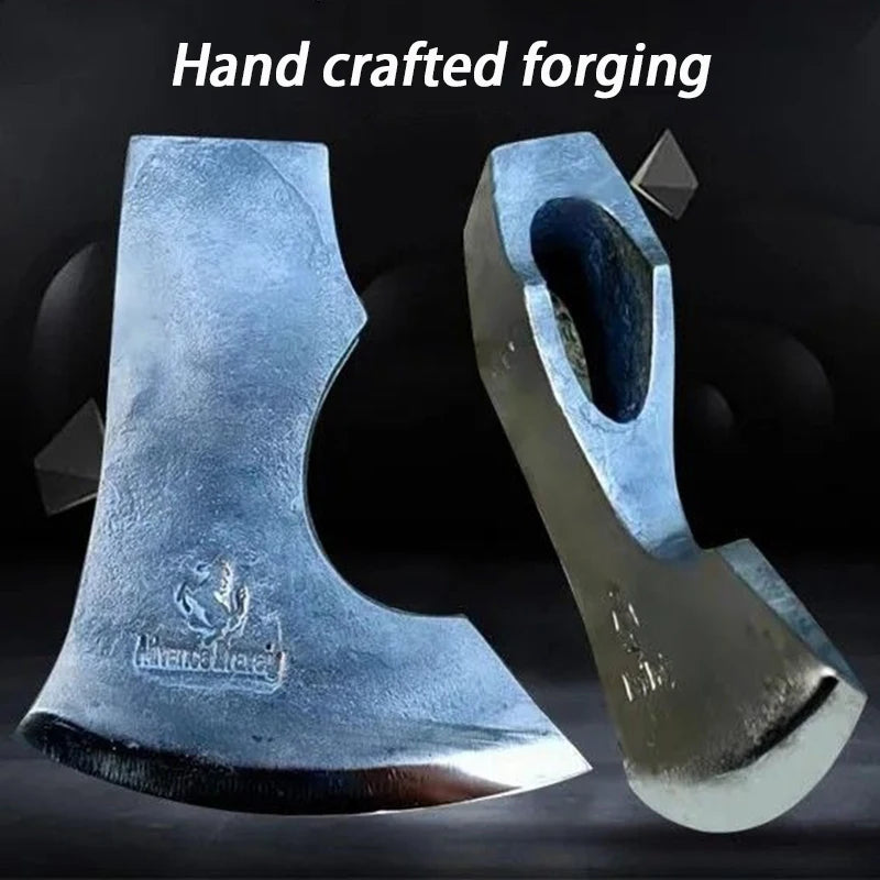 Viking Axe Head Only Forging Outdoor Survival Axe Head Steel Cut Wood Household Ax Heads Camping  Cutting Firewood Hand Tools