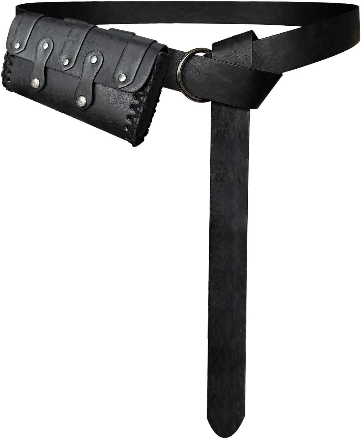 Viking Knight Retro Belt PU Synthetic Leather Copaly Printed Change Waist Pack Halloween Dress Up Belt Set Accessory