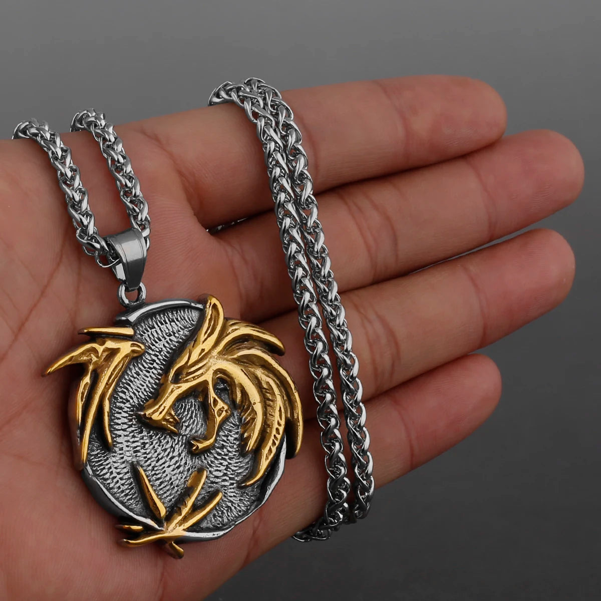 Viking Style Various Wolf Head Runes Original Stainless Steel Material Unisex Necklace Pendant Birthday Gift Factory Wholesale