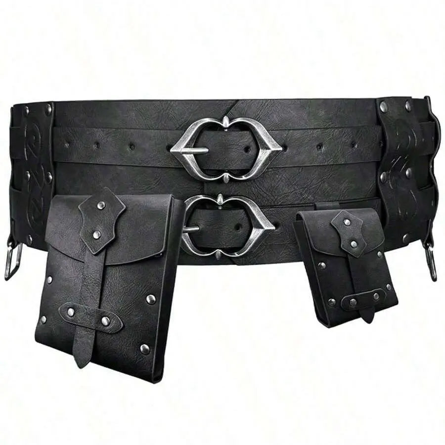1pc/2pcs/3pcs medieval belt/pouch accessory set Renaissance period waist bag vintage Viking wide belt suitable for Halloween