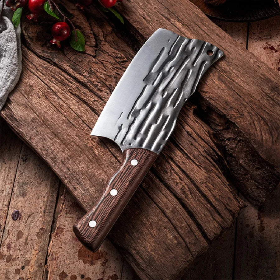 Meat Cleaver Butcher Knife for Meat Cutting Viking Knife for Vegetables, Kitchen Knife for Outdoor Thanksgiving Christmas Gift