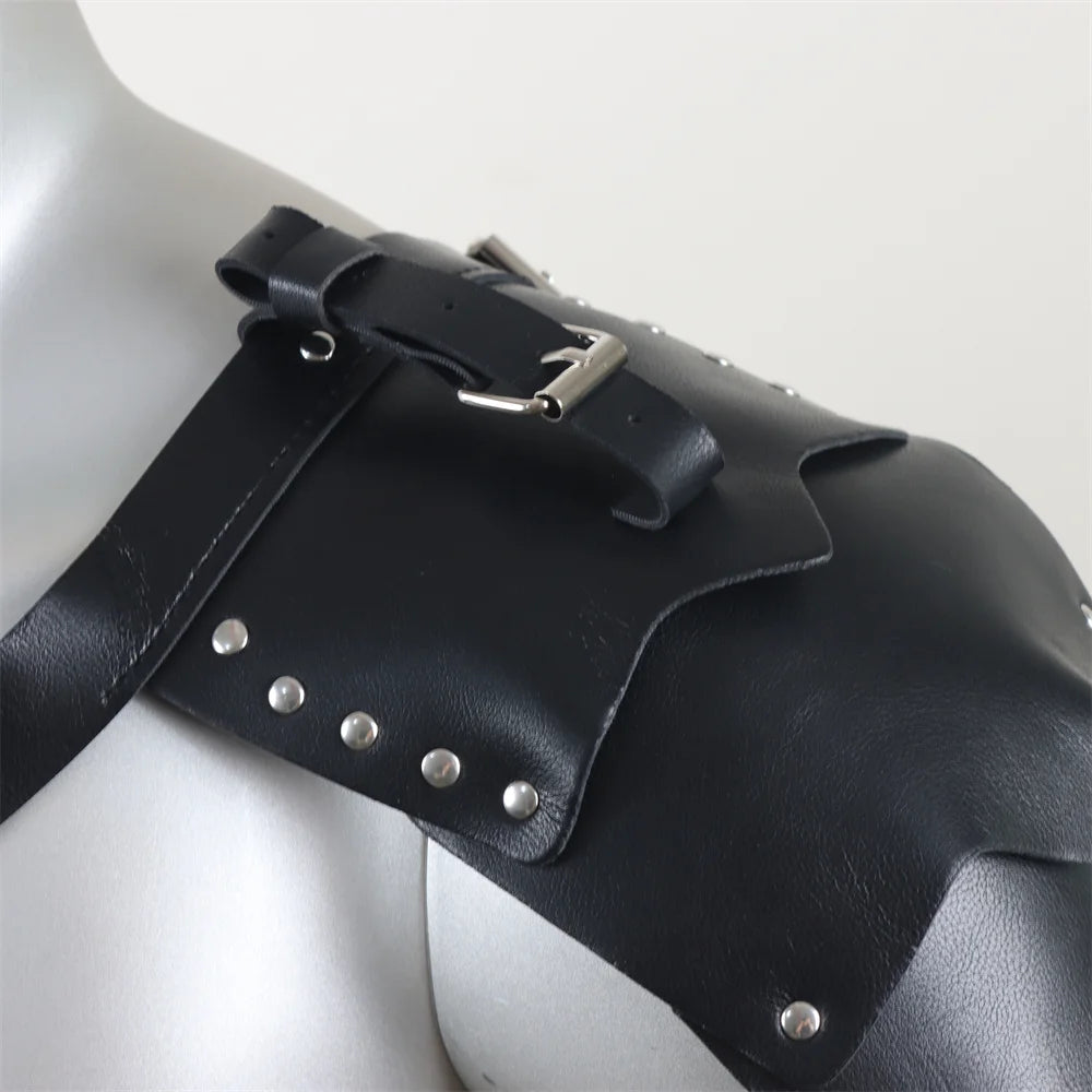 Medieval leather wide waistband brave knight role-playing Viking wristband Halloween Coplay shoulder armor accessory set