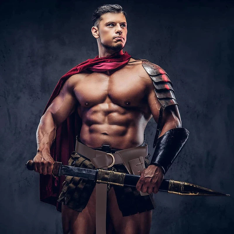 1Pc/2Pcs Halloween Medieval Knight Belt & Viking Sword Leather Case, Dagger Frog Leather Sword Belt Sword Holder, Renaissance Belt