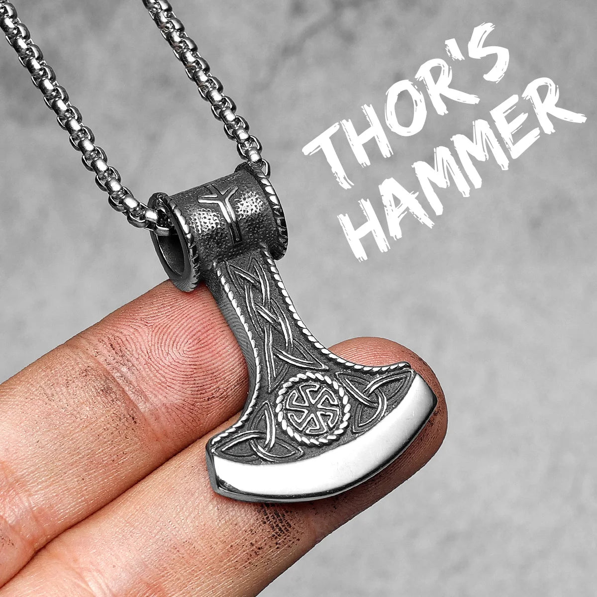 Viking Variety Weapons Men Pendant Necklace Stainless Steel Nordic Myth Chain Retro Rock Punk Rap for Friend Male Jewelry Gift