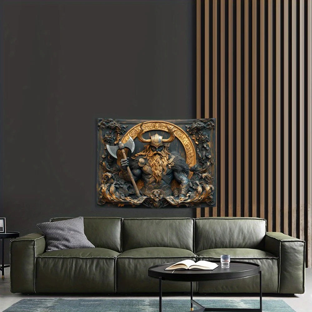 Viking Warrior 3D Visual Effects Tapestries-Polyester wall hanging for living room, bedroom office decoration 150x230cm