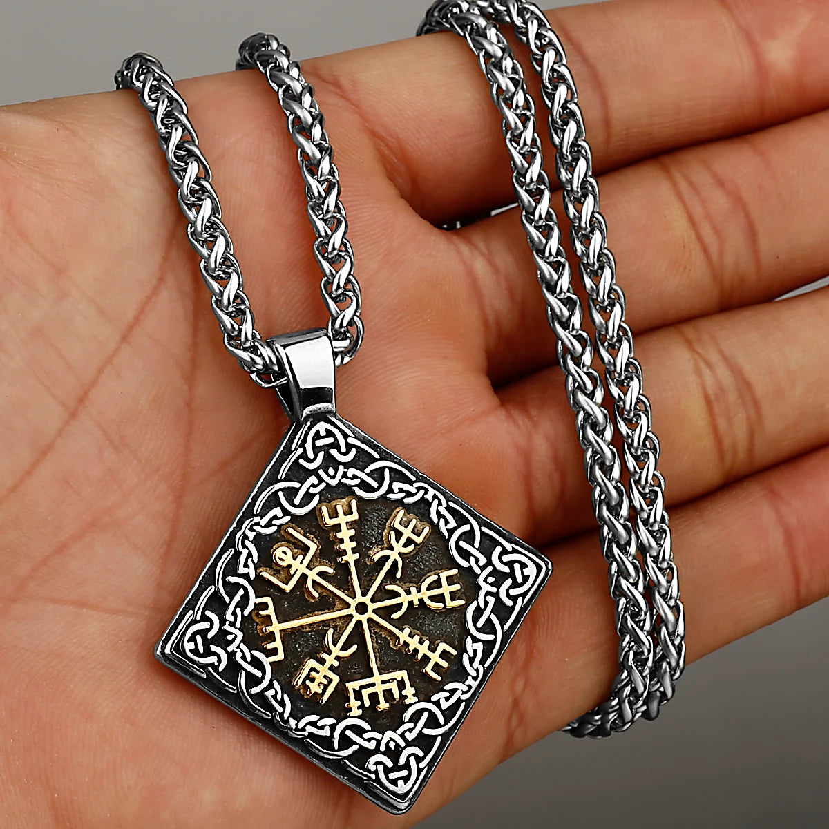 Gold Nordic compass arrow head