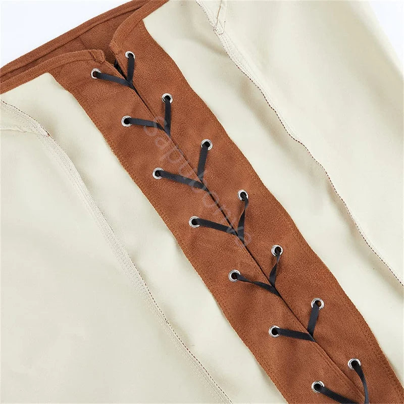 Sapubonva Pirate Renaissance Costumes for Women Steampunk Pirate Vest Viking Costume Bodice Vest Medieval Corset Halloween