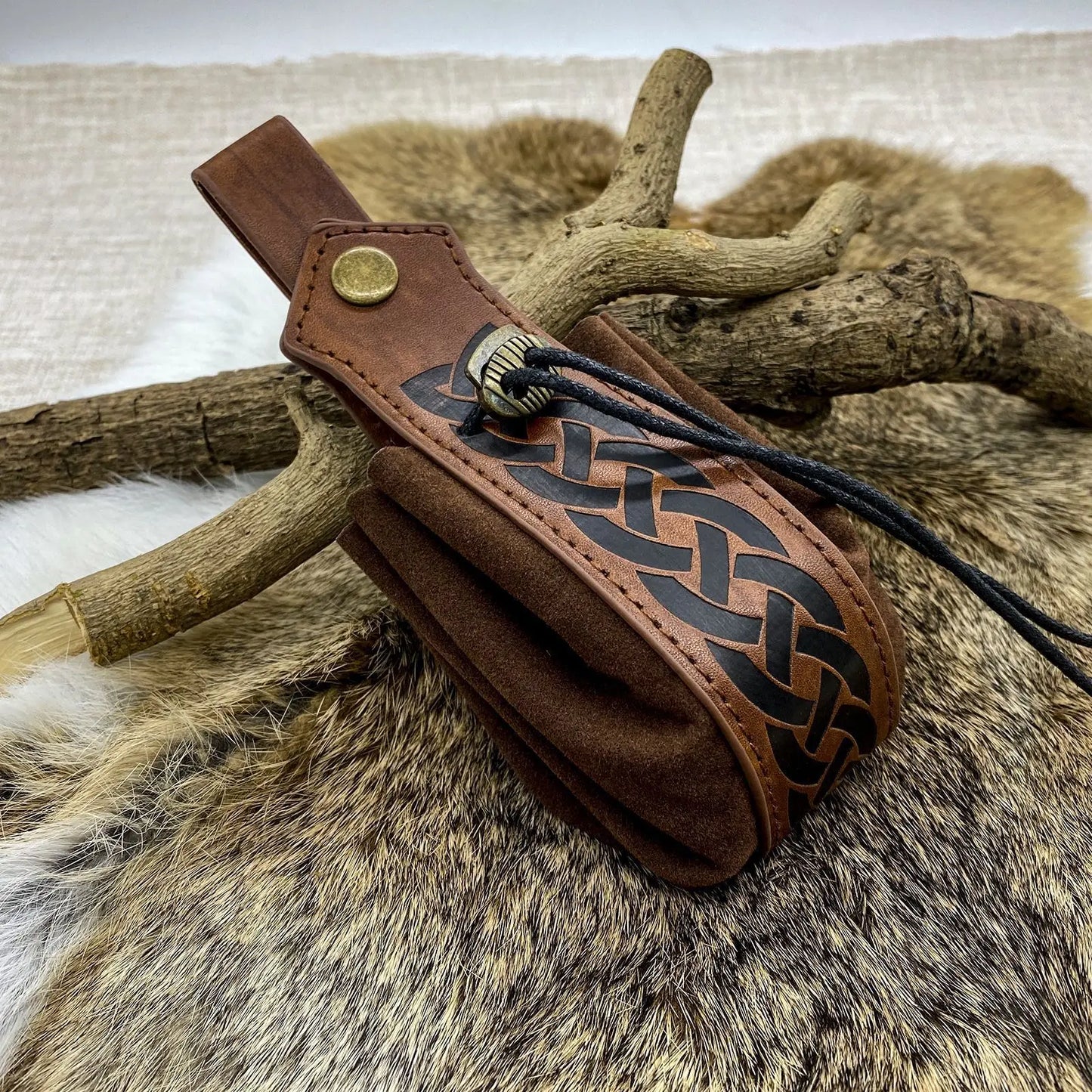 Viking-style Medieval Pouch That Can Be Hung On a Belt, Men's Coin Purse, High-quality Retro Waist Bag, Cool and Handsome-LJX