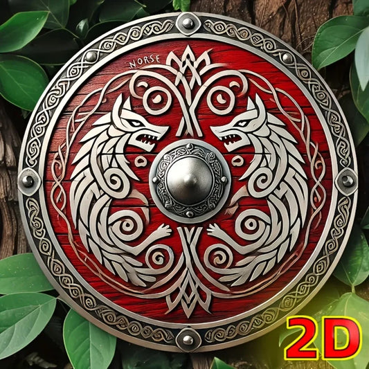 1PC Viking Shield Metal Sign - Medieval Waterproof Iron Wall Art, Rustic Hanging for Home Cafe Bedroom Decor