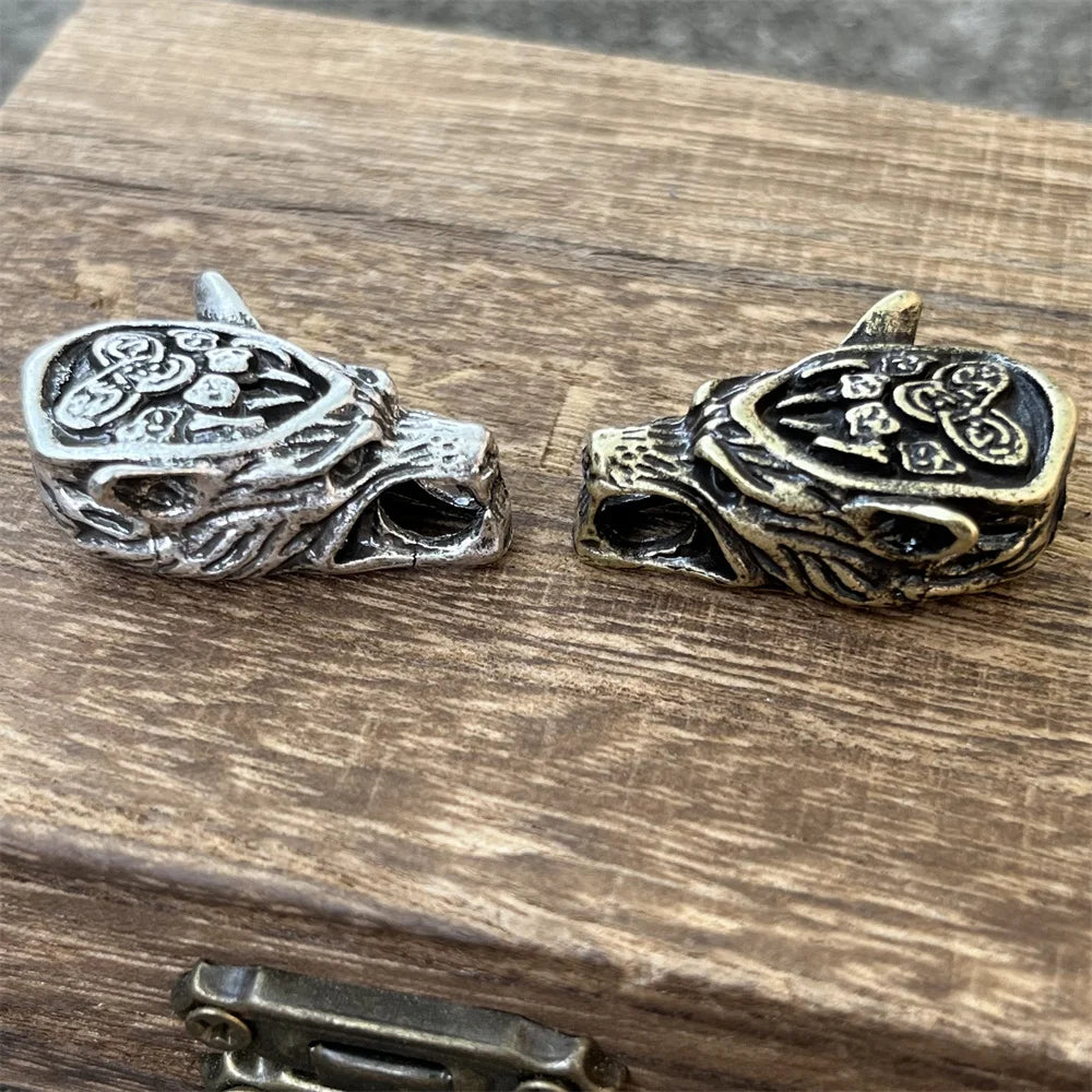 Viking Wolf Heads Beads Charms For Necklaces Bracelets Jewelry Making Diy Crafts Accessories