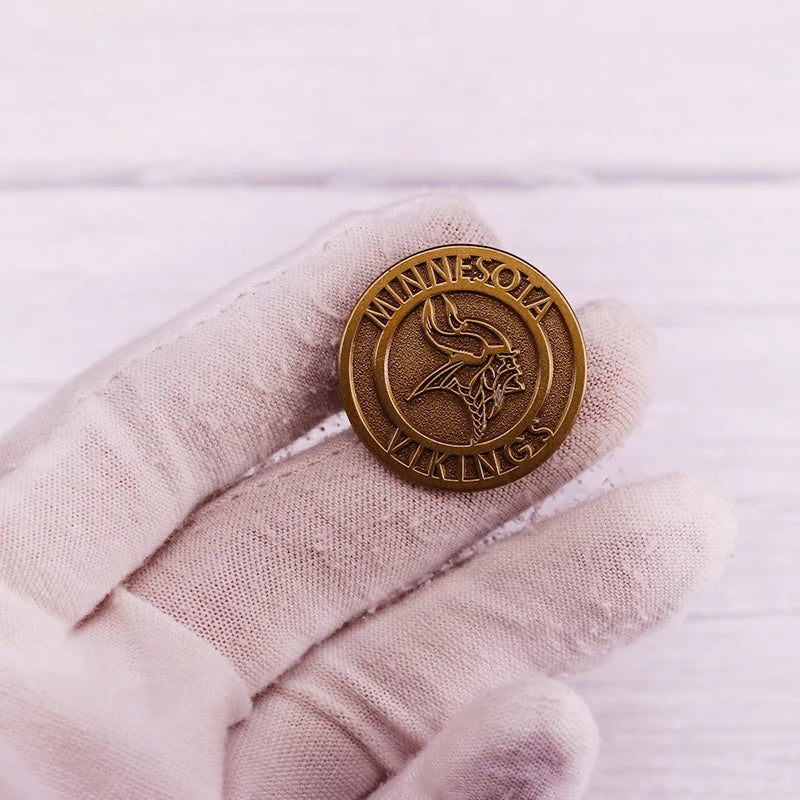 Minnesota Vikings football team logo enamel pin vintage brooch badge Backpack Collar Pins Hat Jewelry accessories Gift for fans
