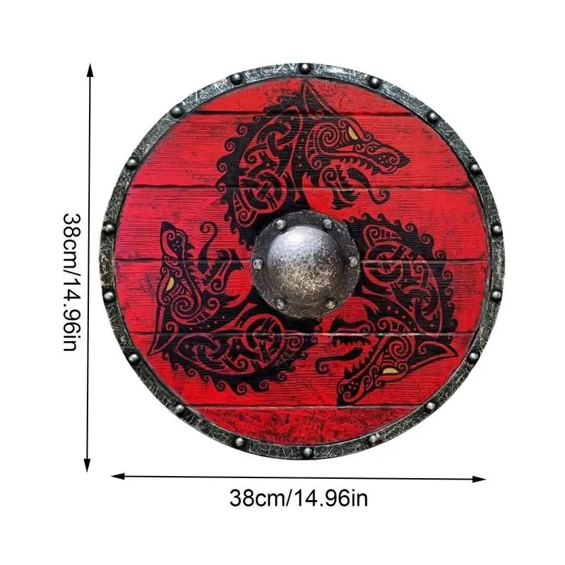 Viking hand painted wooden shield