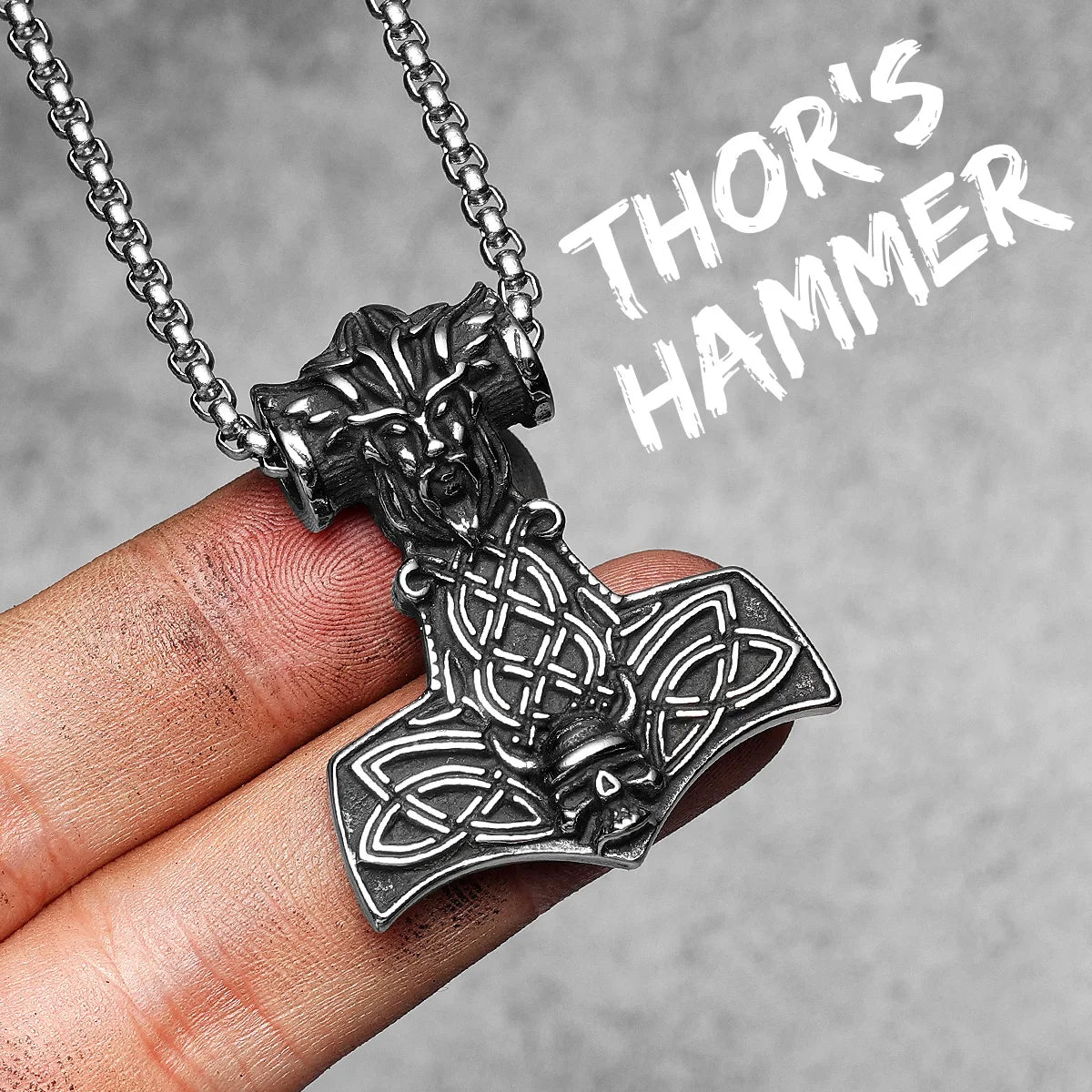 Viking Variety Weapons Men Pendant Necklace Stainless Steel Nordic Myth Chain Retro Rock Punk Rap for Friend Male Jewelry Gift