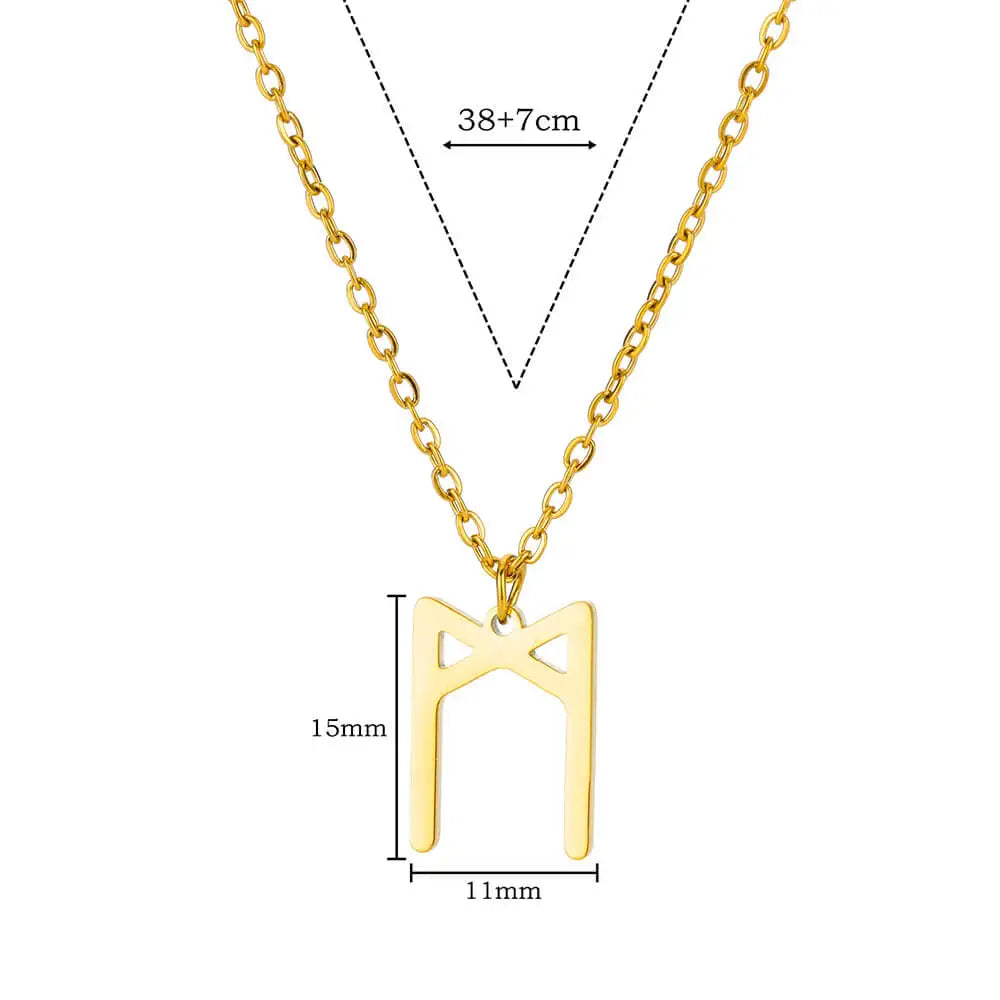 Viking Petite Rune Layering Necklace Elder Futhark Runes Feminine Delicate Norse Runic Pendants Minimalist Jewelry for Women