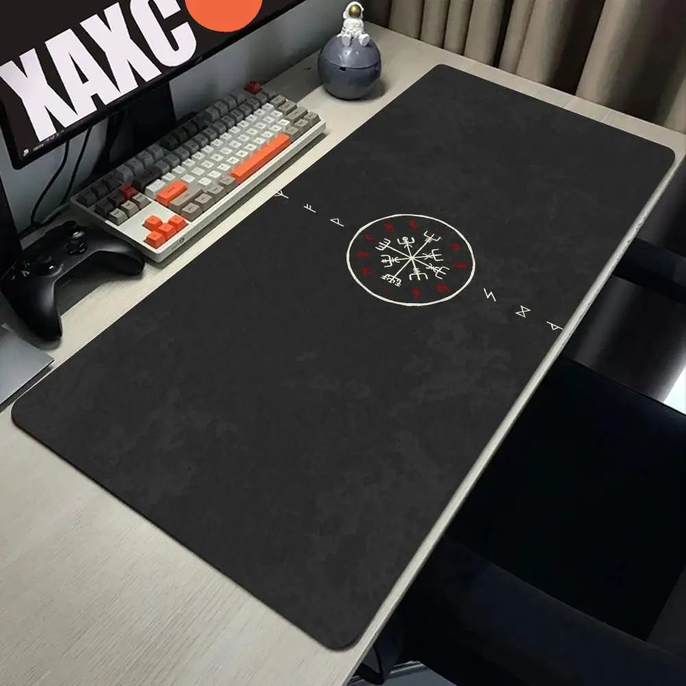 Viking-Vegvisir Logo Mousepad INS Tide Large Thickened Mouse Pad Oversized Gaming Keyboard Notebook Table Mat for PC Computer