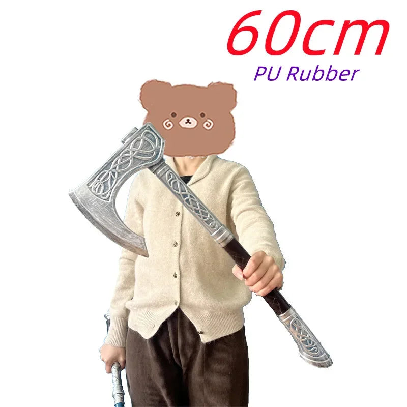 God of War 4 Axe Kratos Robber 1:1 Leviathan AXE Valin Viking Weapon Prop Role Play Gift Safety PU Big AXE Toy Halloween Cosplay
