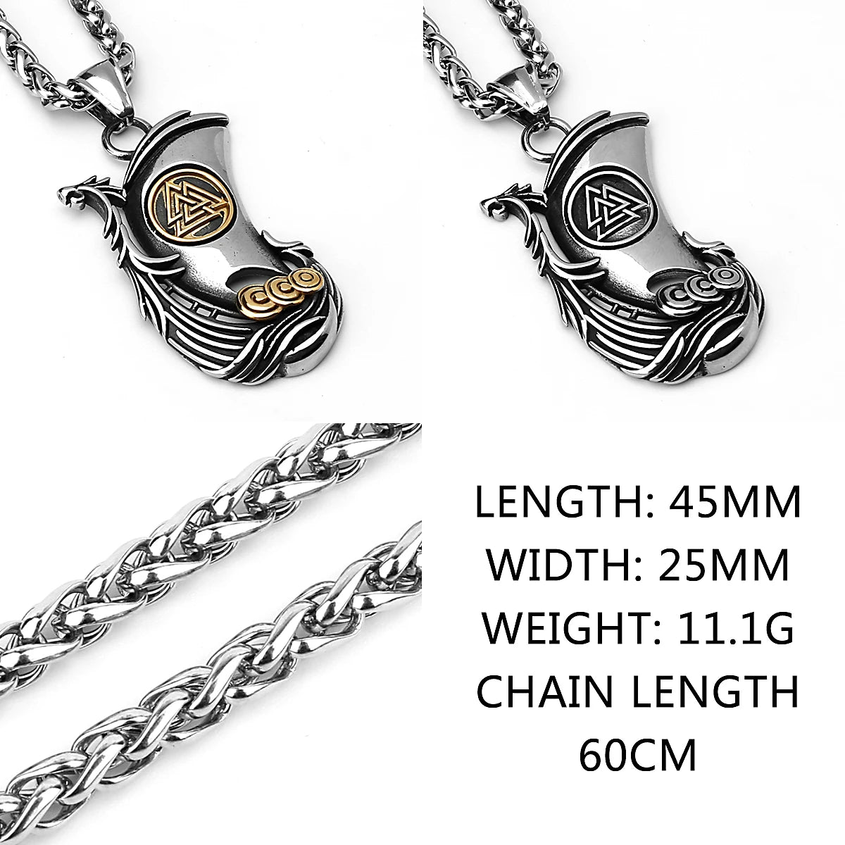 Viking ship necklace