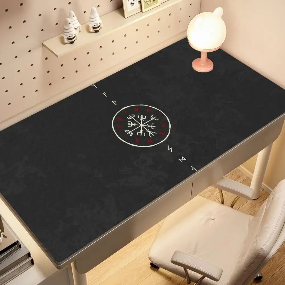 Viking-Vegvisir Logo Mousepad INS Tide Large Thickened Mouse Pad Oversized Gaming Keyboard Notebook Table Mat for PC Computer