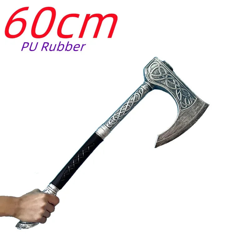 God of War 4 Axe Kratos Robber 1:1 Leviathan AXE Valin Viking Weapon Prop Role Play Gift Safety PU Big AXE Toy Halloween Cosplay