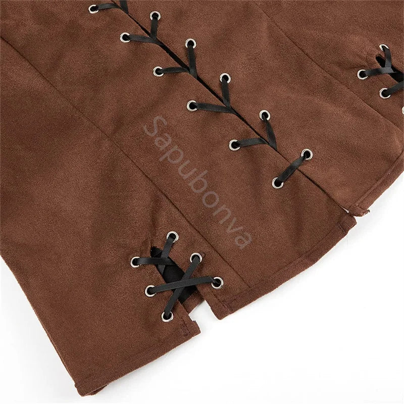 Sapubonva Pirate Renaissance Costumes for Women Steampunk Pirate Vest Viking Costume Bodice Vest Medieval Corset Halloween