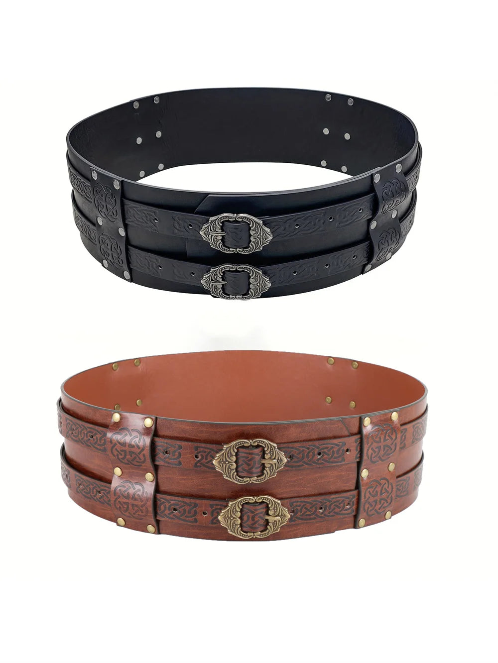 Medieval Viking Wide Belt  Halloween Medieval Faux Leather Armor Belt Knight Cosplay Corset Belt LARP Costume