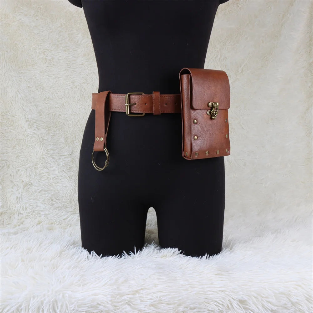 Viking Knight Cosplay Fantasy Belt Wasitbag Scabbard Medieval Renaissance Disguise Costume Accessories Adult Male  Props Belt