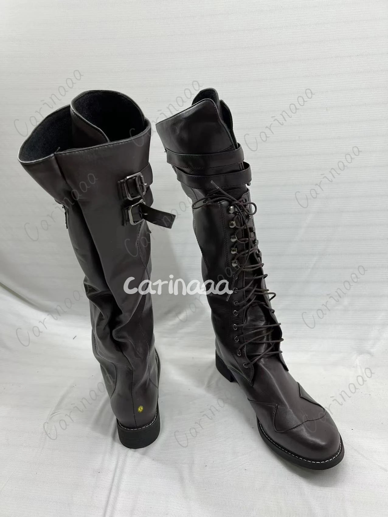 Medieval Steampunk Cosplay Boots Men Winter Larp Viking Pirate PU Leather Shoes Carnival Party Fancy Knight Boots