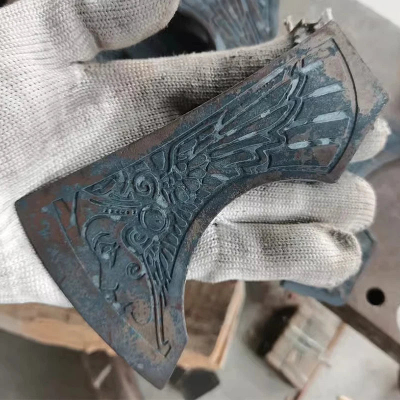 Forge Viking Axe Head Multifunctional Cut Firewood Axe Accessories Outdoor Camping Survival Self-defense Axes Without Handle