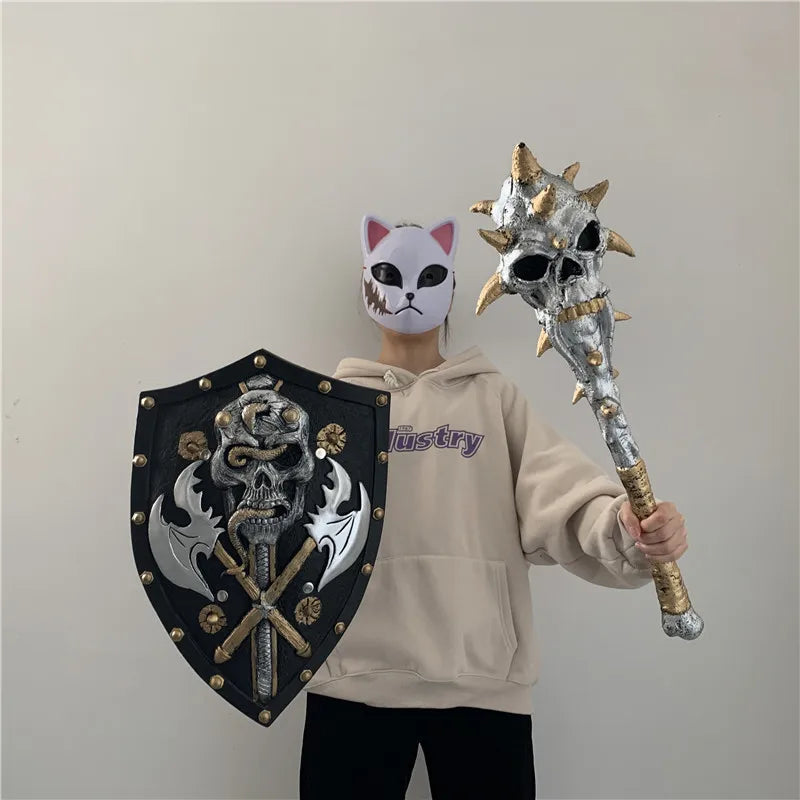 Medieval Warrior Viking Round Shield 1:1 PU Gladiator Disk Shield Weapon Movie Game Role Play Gift Halloween Cosplay Prop