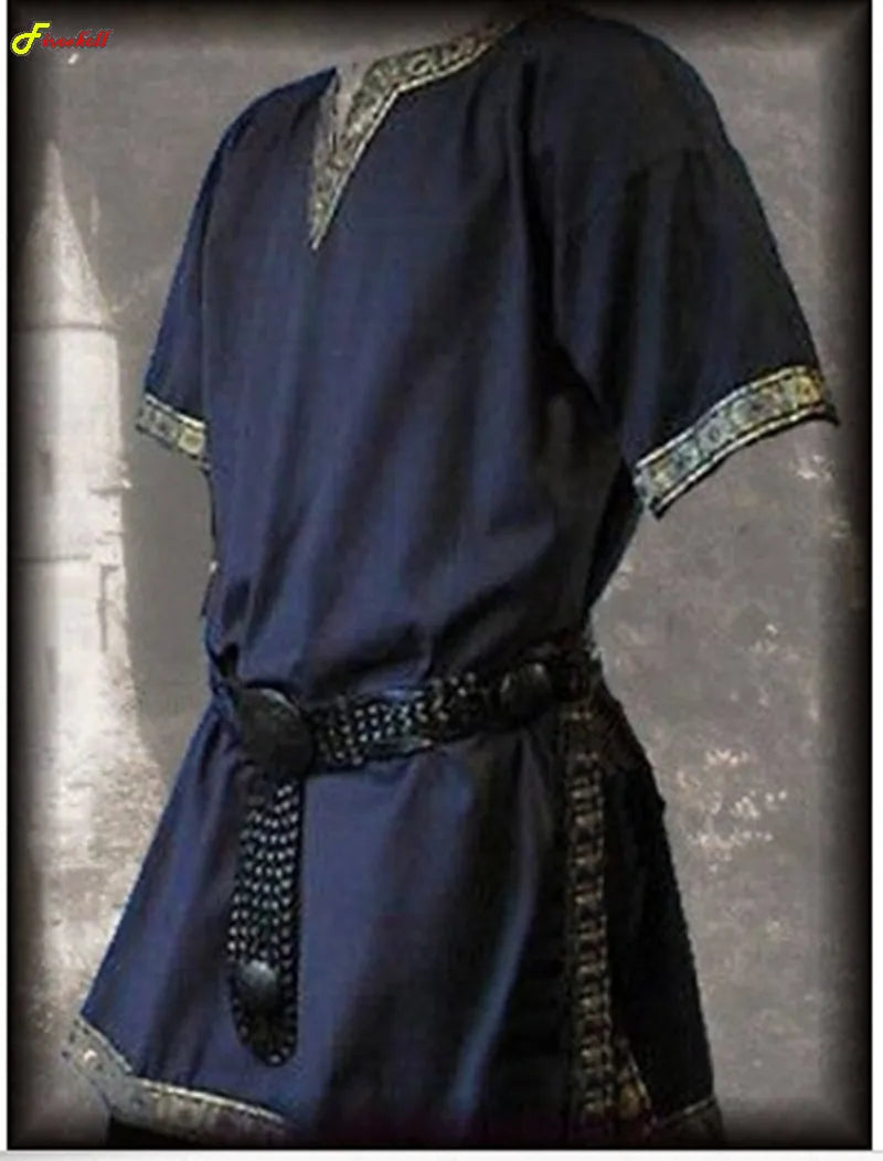 Medieval Renaissance Costumes Men Nobleman Tunic Aristocrat Chevalier Knight Warrior Halloween Cosplay Costumes no Belt