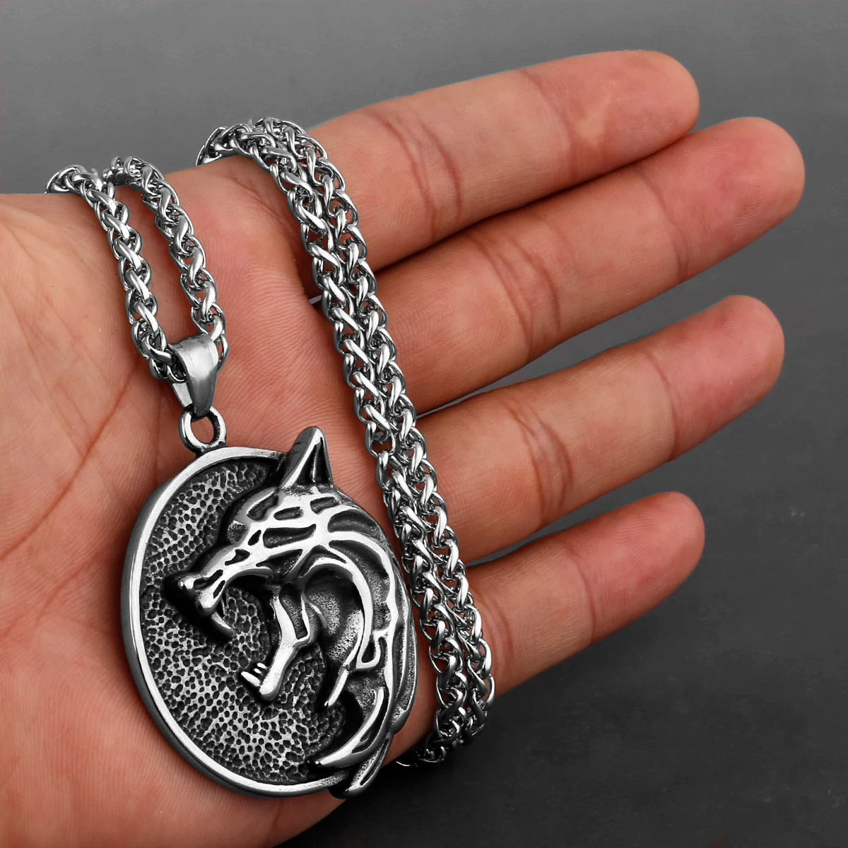 Viking Style Various Wolf Head Runes Original Stainless Steel Material Unisex Necklace Pendant Birthday Gift Factory Wholesale