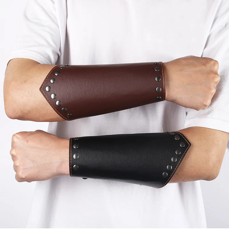 A combination of two medieval knight wristband accessories, Viking retro set, carnival Halloween party decoration