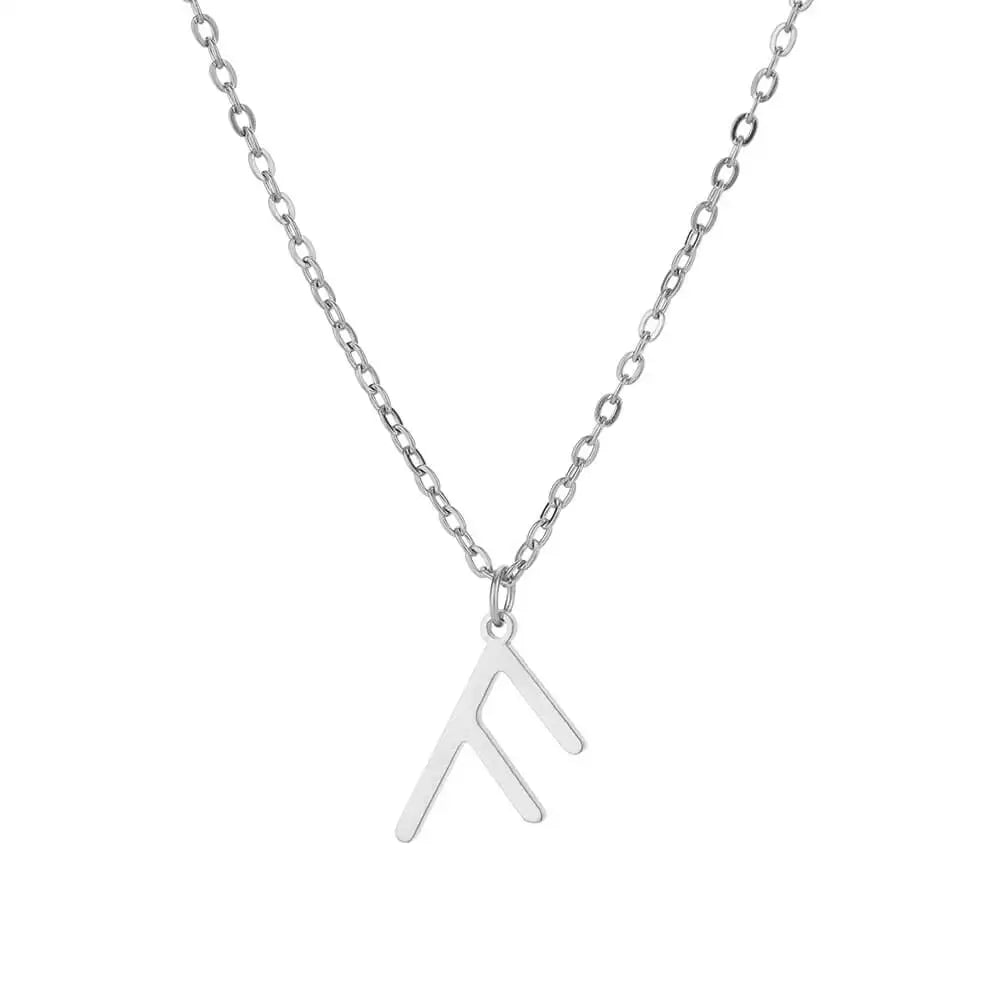 Viking Petite Rune Layering Necklace Elder Futhark Runes Feminine Delicate Norse Runic Pendants Minimalist Jewelry for Women