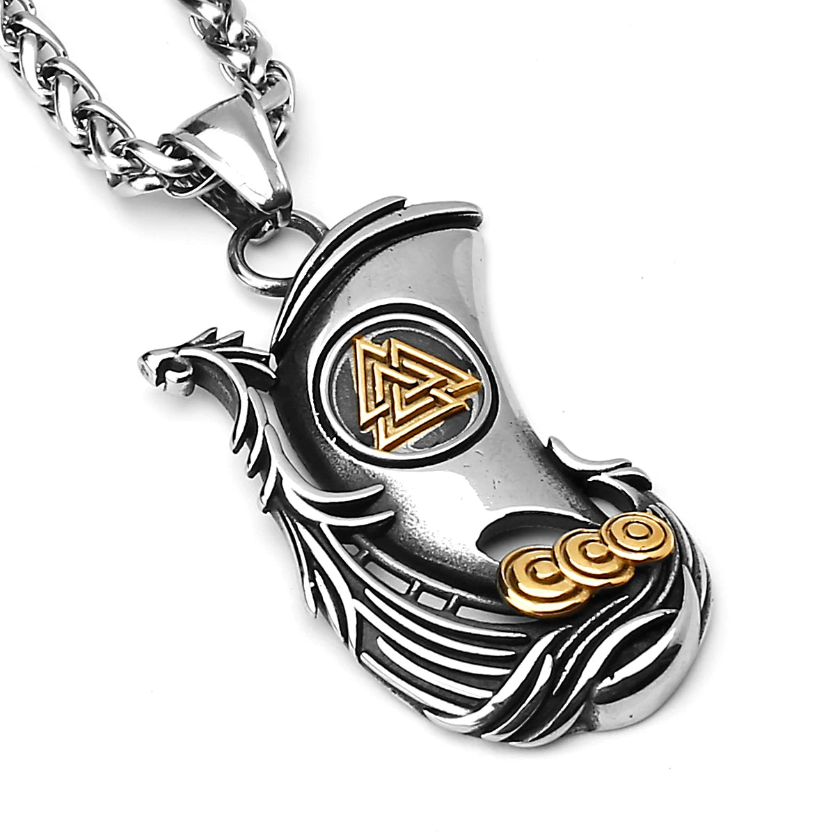 Viking ship necklace