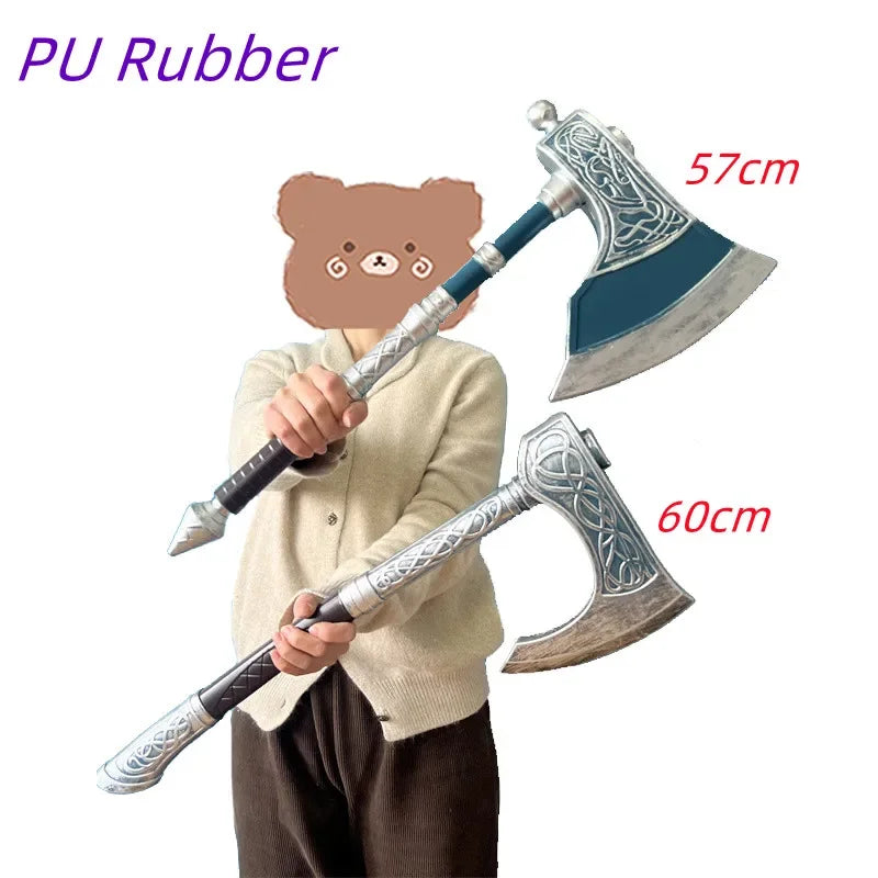 God of War 4 Axe Kratos Robber 1:1 Leviathan AXE Valin Viking Weapon Prop Role Play Gift Safety PU Big AXE Toy Halloween Cosplay