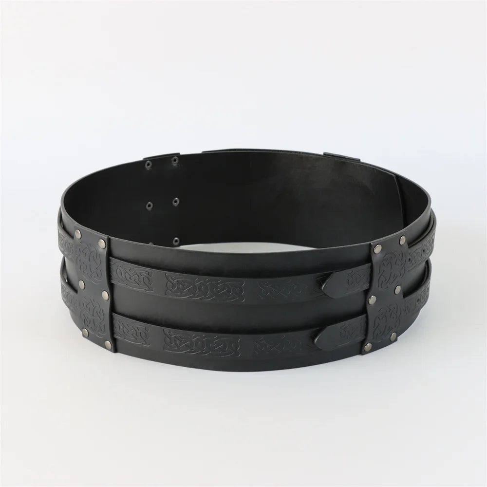Medieval Viking Wide Belt  Halloween Medieval Faux Leather Armor Belt Knight Cosplay Corset Belt LARP Costume