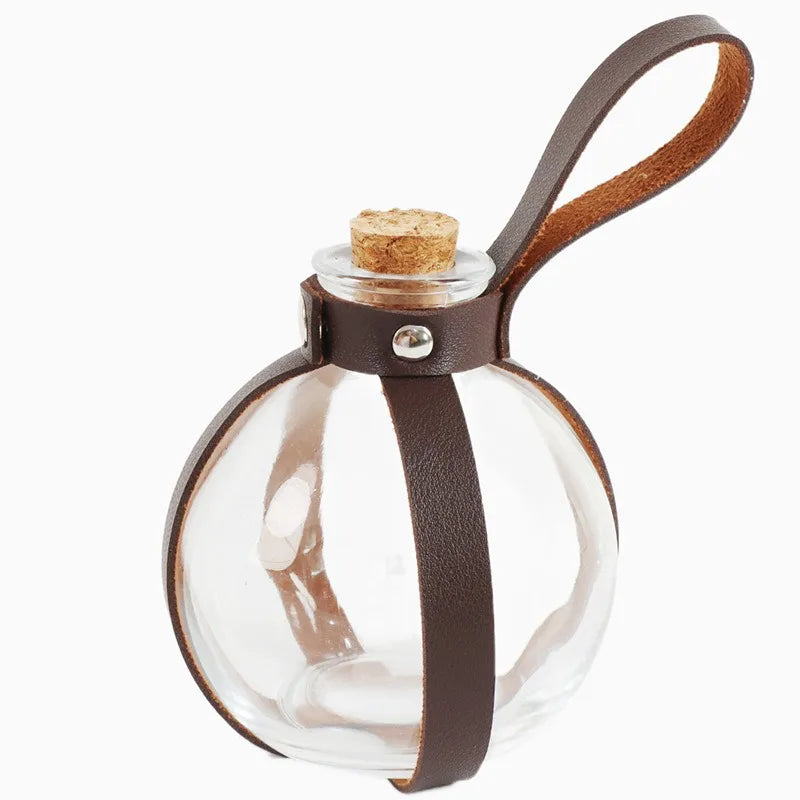 3pcs Medieval Viking Knight Leather Belt Unisex Embossed Waist Belt/Pouch/Cork Potion Set for Cosplay and Events, Halloween Chr