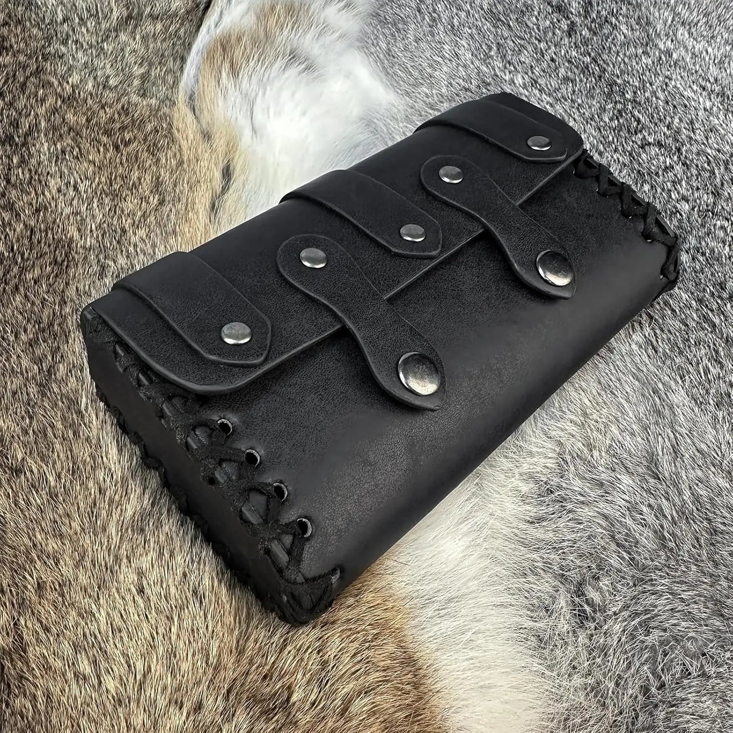 Viking Knight Retro Belt PU Synthetic Leather Copaly Printed Change Waist Pack Halloween Dress Up Belt Set Accessory