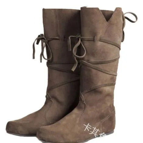 Medieval Viking Vintage Men's And Women's Knight Boots Cosplay Shoes Pu Leather Warrior Role Play Carnival Party Anime Shoes New